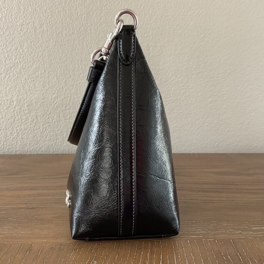 Coach Black Glazed Leather Juliet Shoulder Bag - Picture 4 of 12